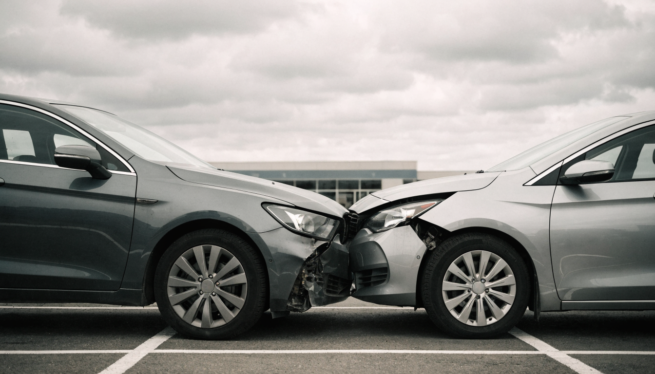 A damaged car after a collision